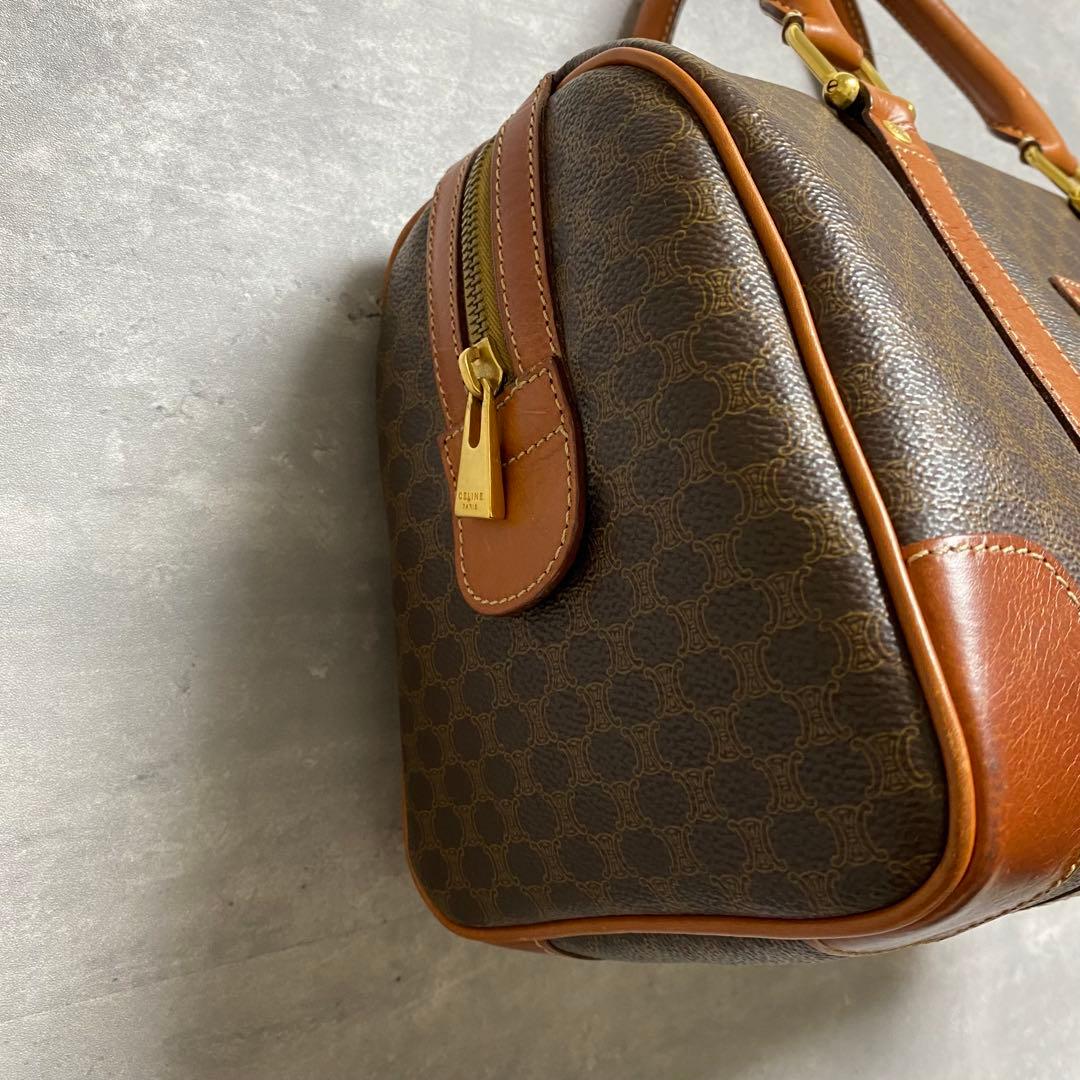 セリーヌ CELINE マカダム柄トリオンフ ミニボストンバッグ PVC×レザー