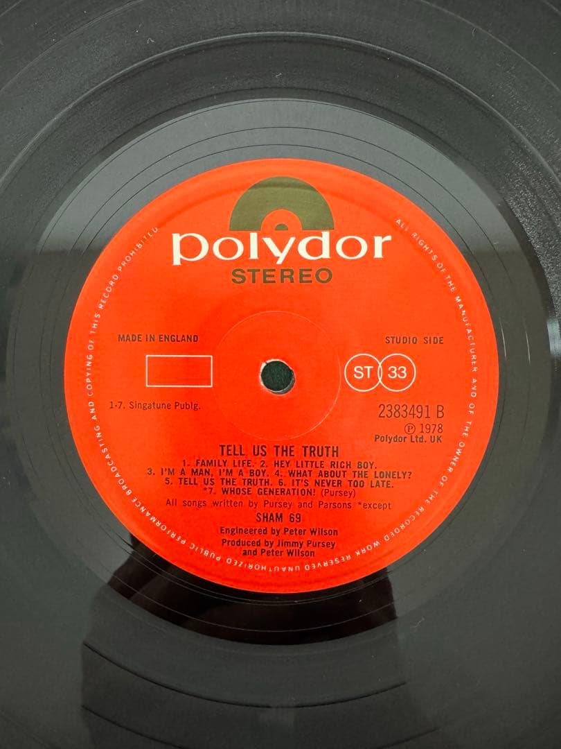 SHAM69 レコード　UK original