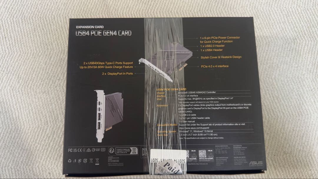 新品未開封品ASUS USB4 PCIe Gen4 Card