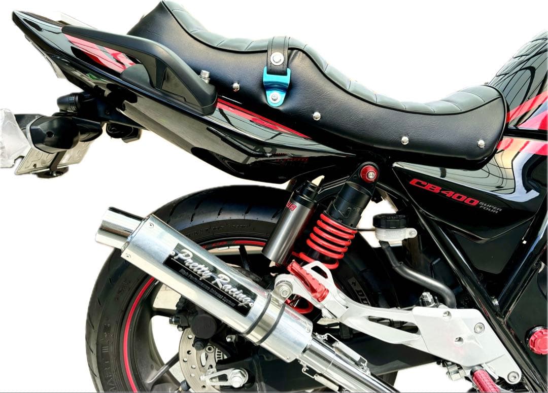 黒レザーレトロ風タックロールシート ホンダ CB400SF NC39 NC42