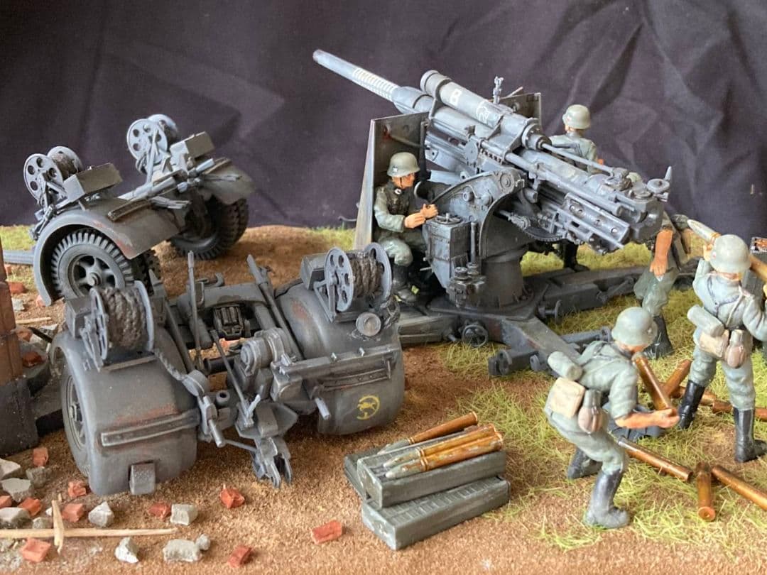 ドイツ 88mm砲 Flak 36、東部戦線　ミリタリー　ジオラマ