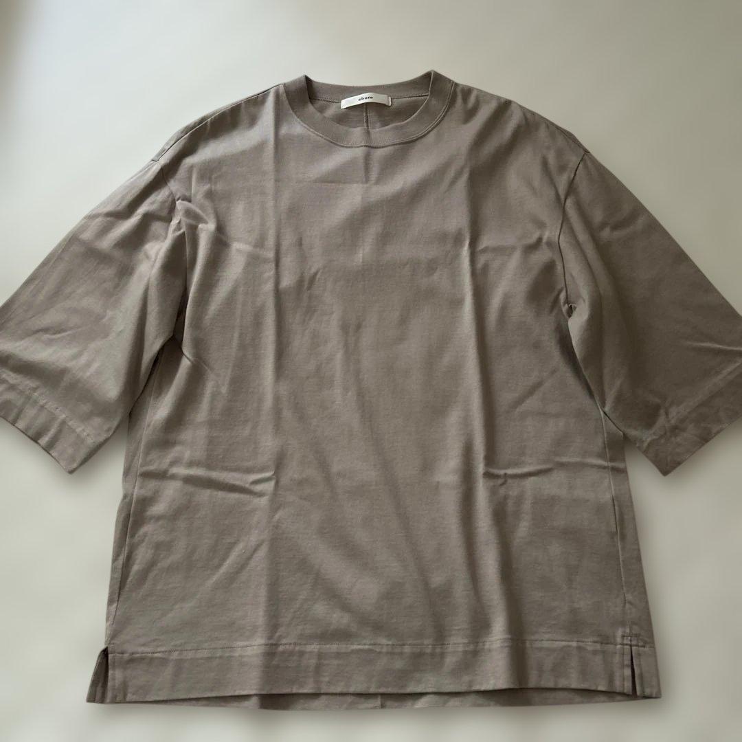2025SS ebure ハイゲージソフトコットン ビッグTシャツ　グレージュ