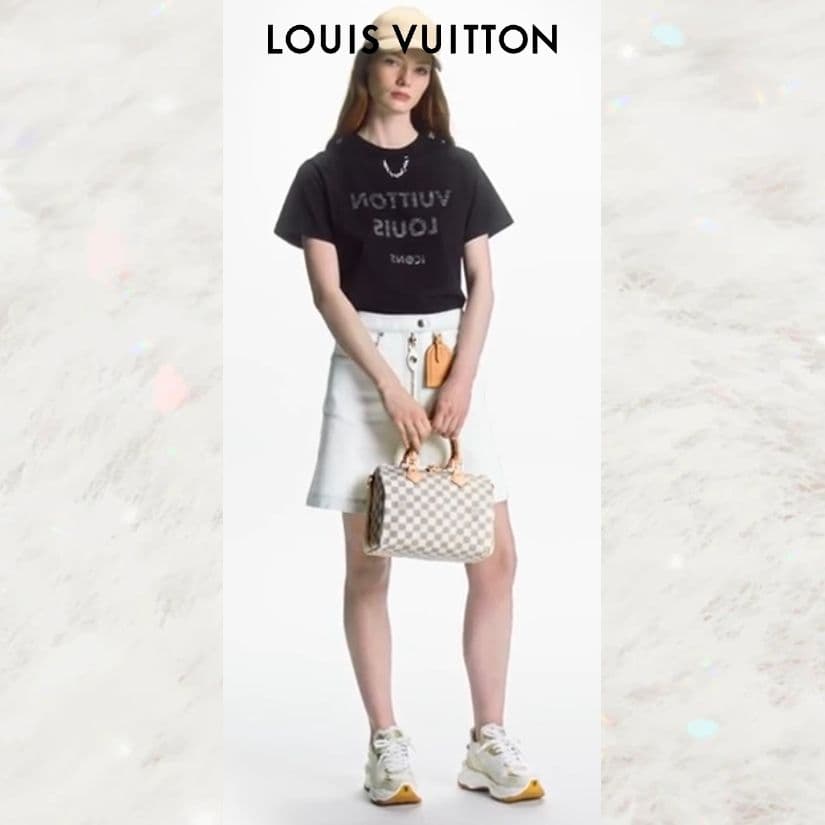 美品 LOUIS VUITTON ロゴプリント Tシャツ 半袖 レディース S