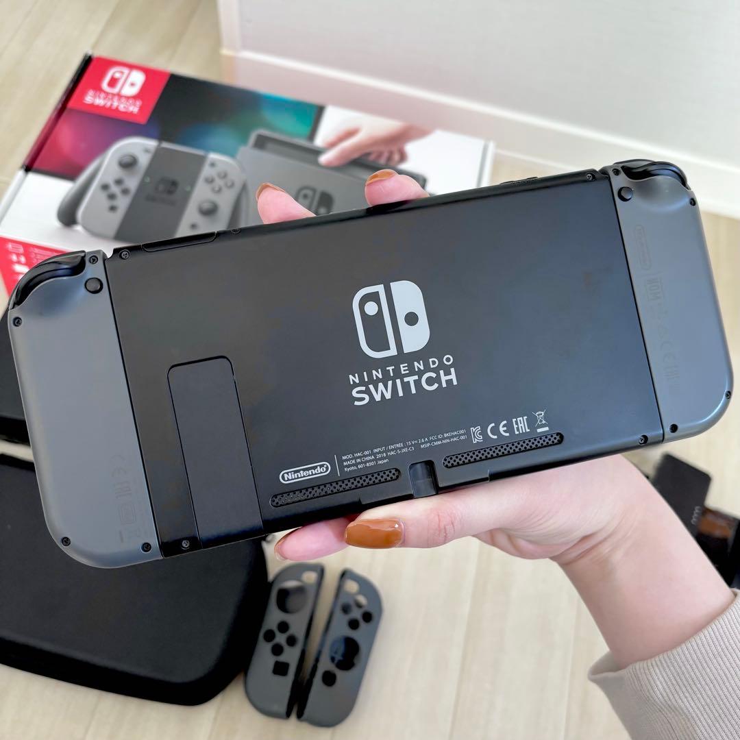 【美品完品】Nintendo Switch 本体 グレー 付属品全て有り+おまけ