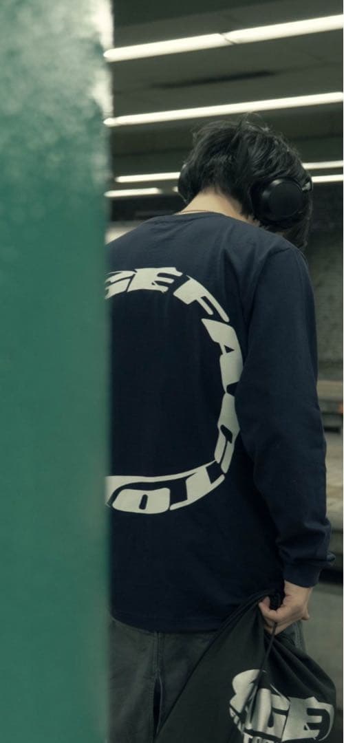 AGE FACTORY サークルロゴ ネイビー T 長袖 Lサイズ