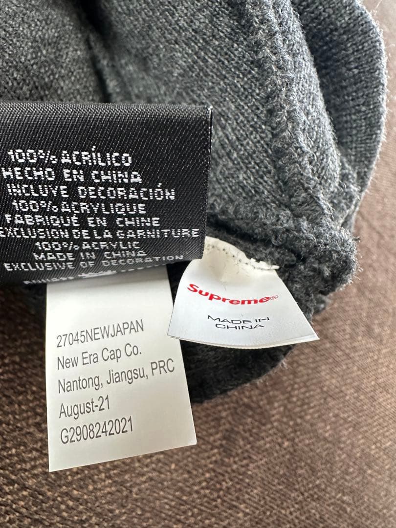 あSupreme☆ニットビーニー帽☆グレー☆未使用品☆正規保証！