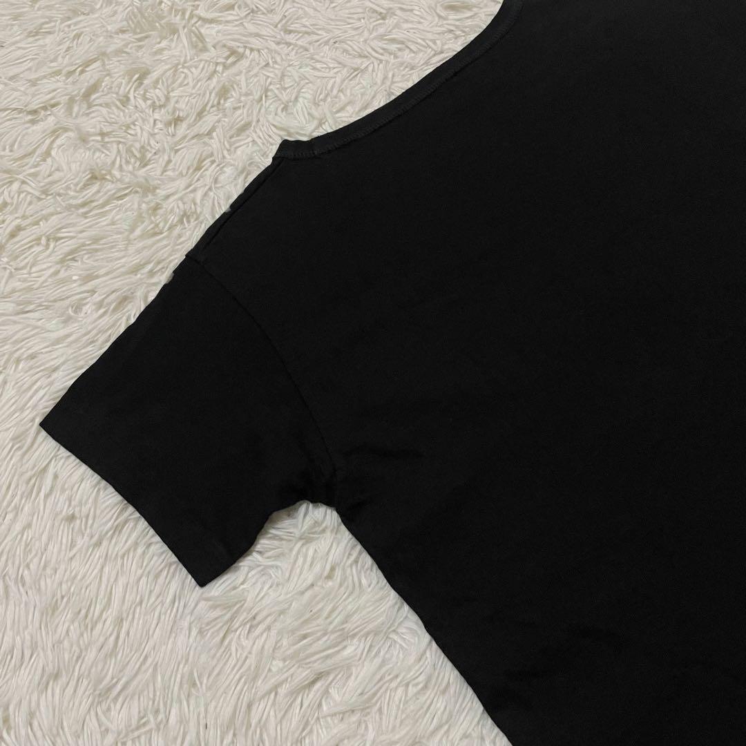 極美品　45rpm ロゴ　ペイント　Tシャツ カットソー　インディゴ染め　綿　黒