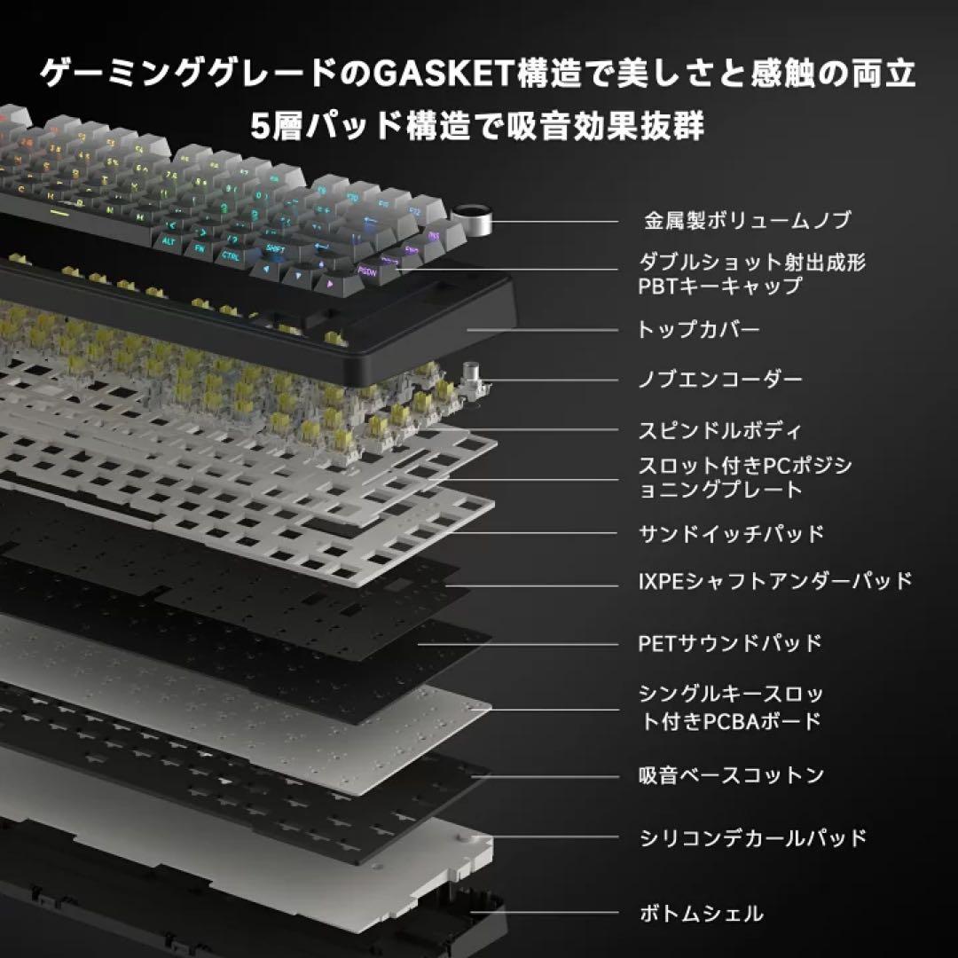 GK330 ゲーミングキーボード ワイヤレス3WAY接続 Mac/Win 40