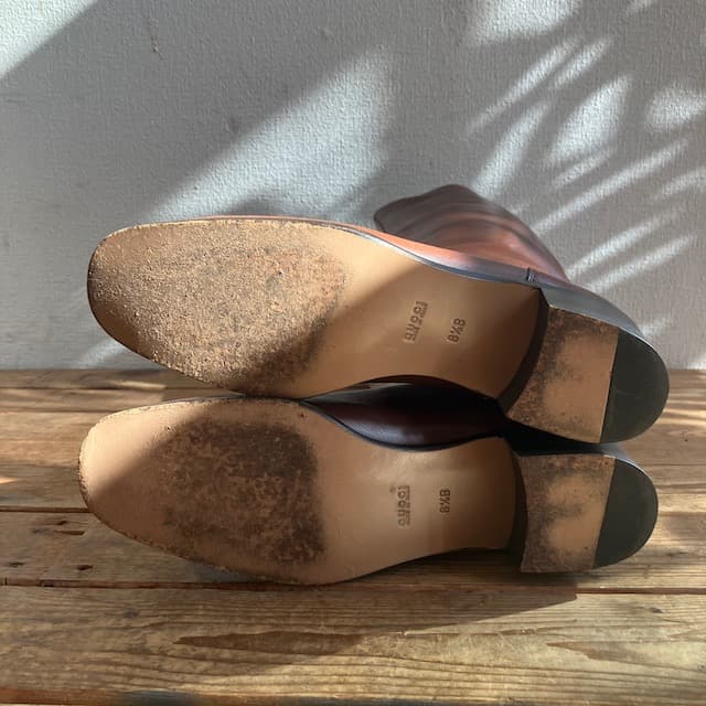 GUCCI グッチ レザー ロングブーツ 8 1/2 B ブーツ