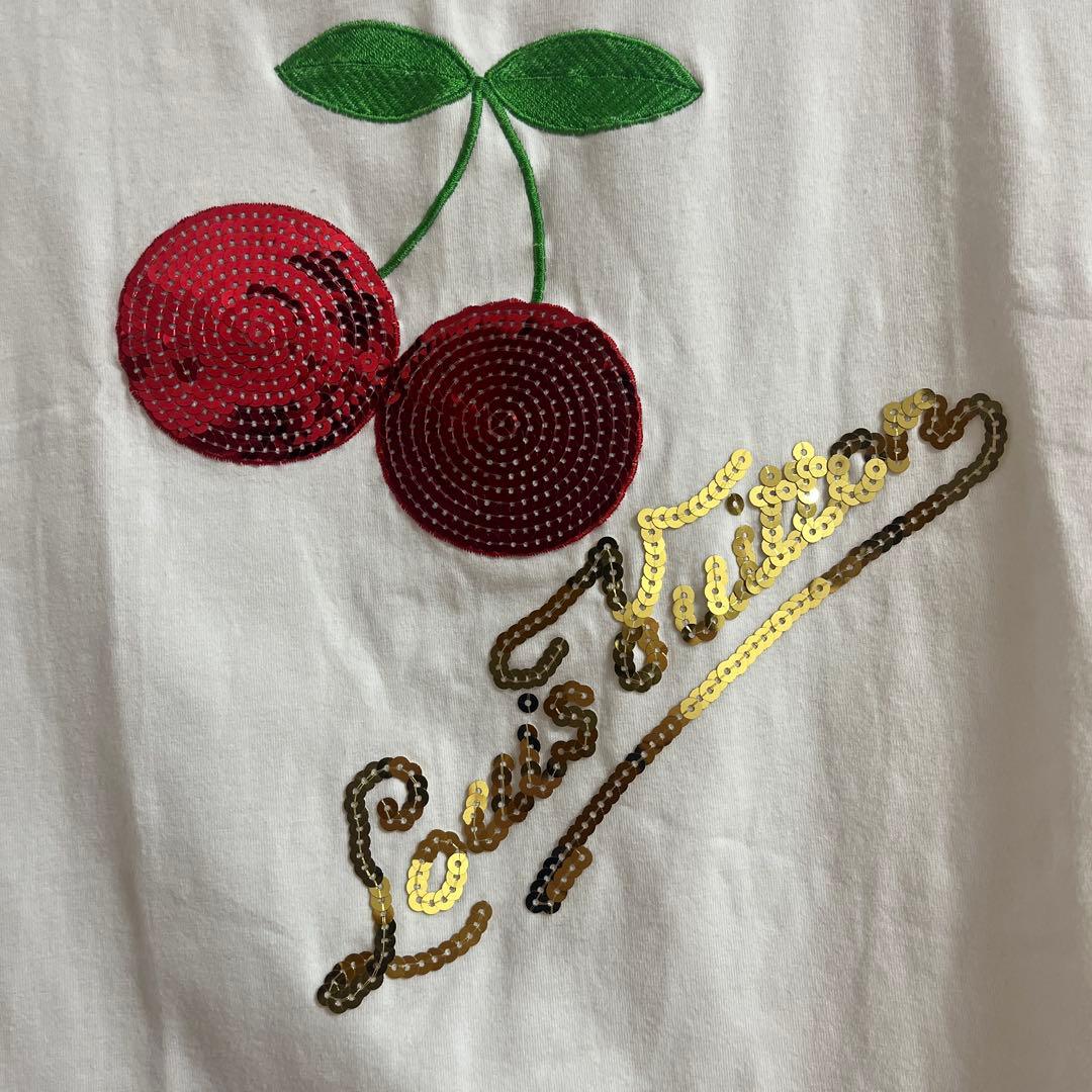 ルイヴィトン　チェリー刺繍ホワイトTシャツ