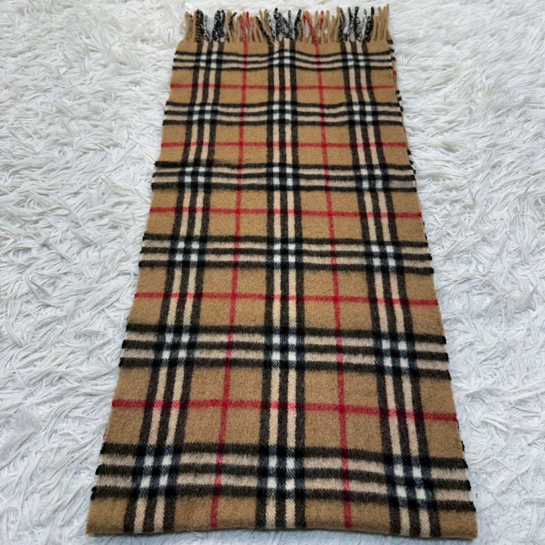 極美品✨バーバリーロンドン カシミヤ100% マフラー ハニーベージュ 英国製