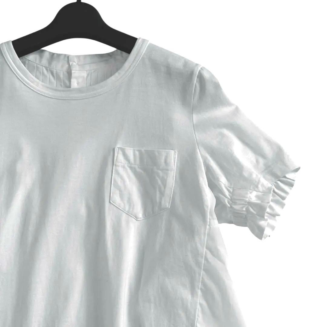 sacai サカイ　後ろピンタック半袖Tシャツ　2