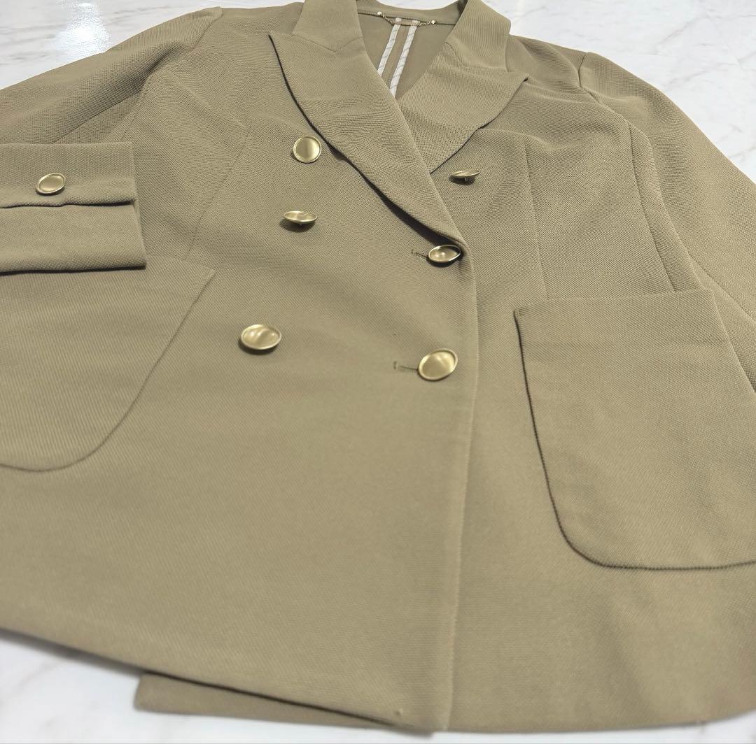 【美品】完売品✨️アルアバイル レノクロスダブルブレストジャケット 金釦 ベージュ