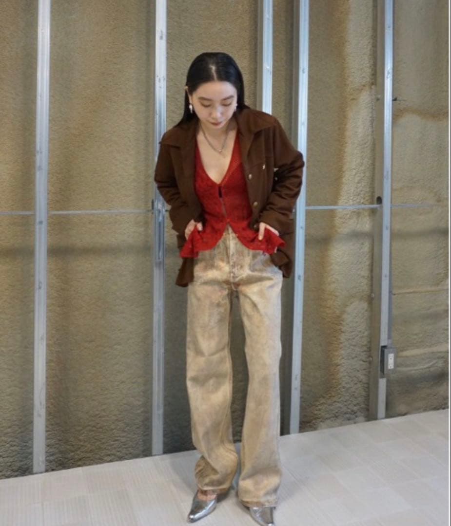 アメリヴィンテージ　KNIT 赤　ニット　カーディガン　ameri
