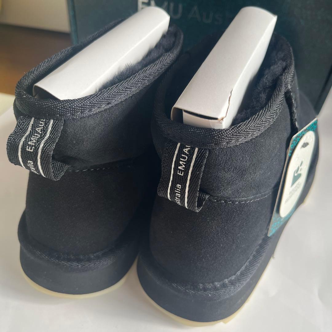 EMU Sharky Micro シープスキンショートブーツ　ムートンブーツ 黒