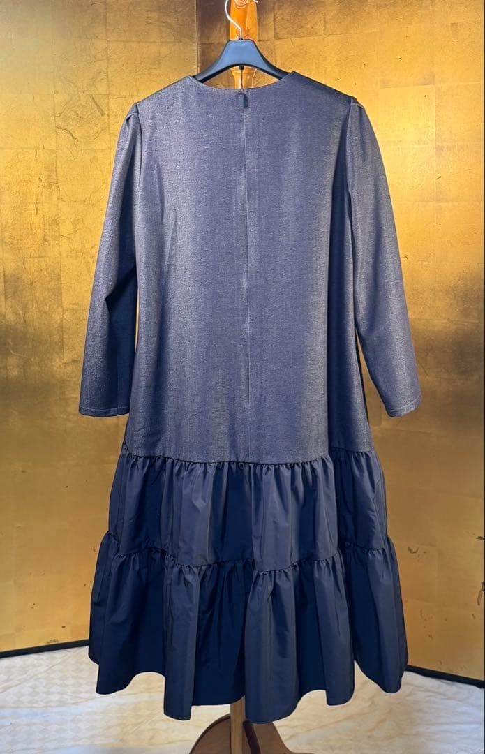 【Reneルネ】新品タグ付き定価55,000円デニム風ストレッチワンピース38