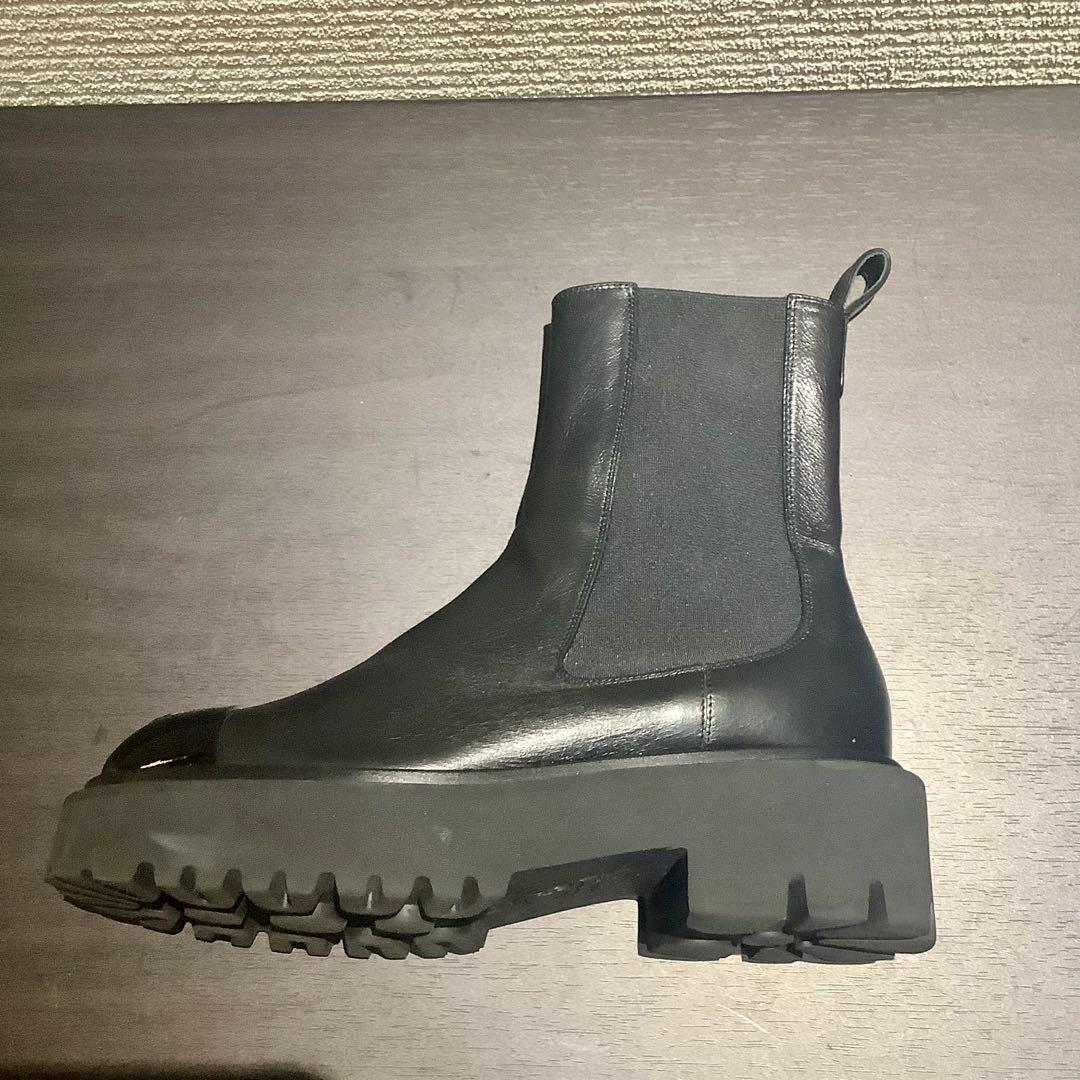 シャネル CHANEL ココマーク サイドゴアブーツ ショートブーツ レザー 黒