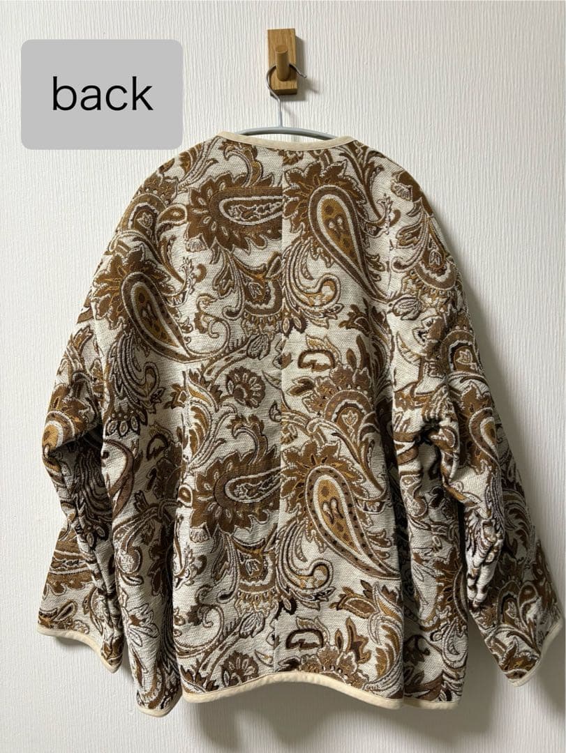 超美品】antiqua 配色パイピングペイズリー柄ジャケット アウター