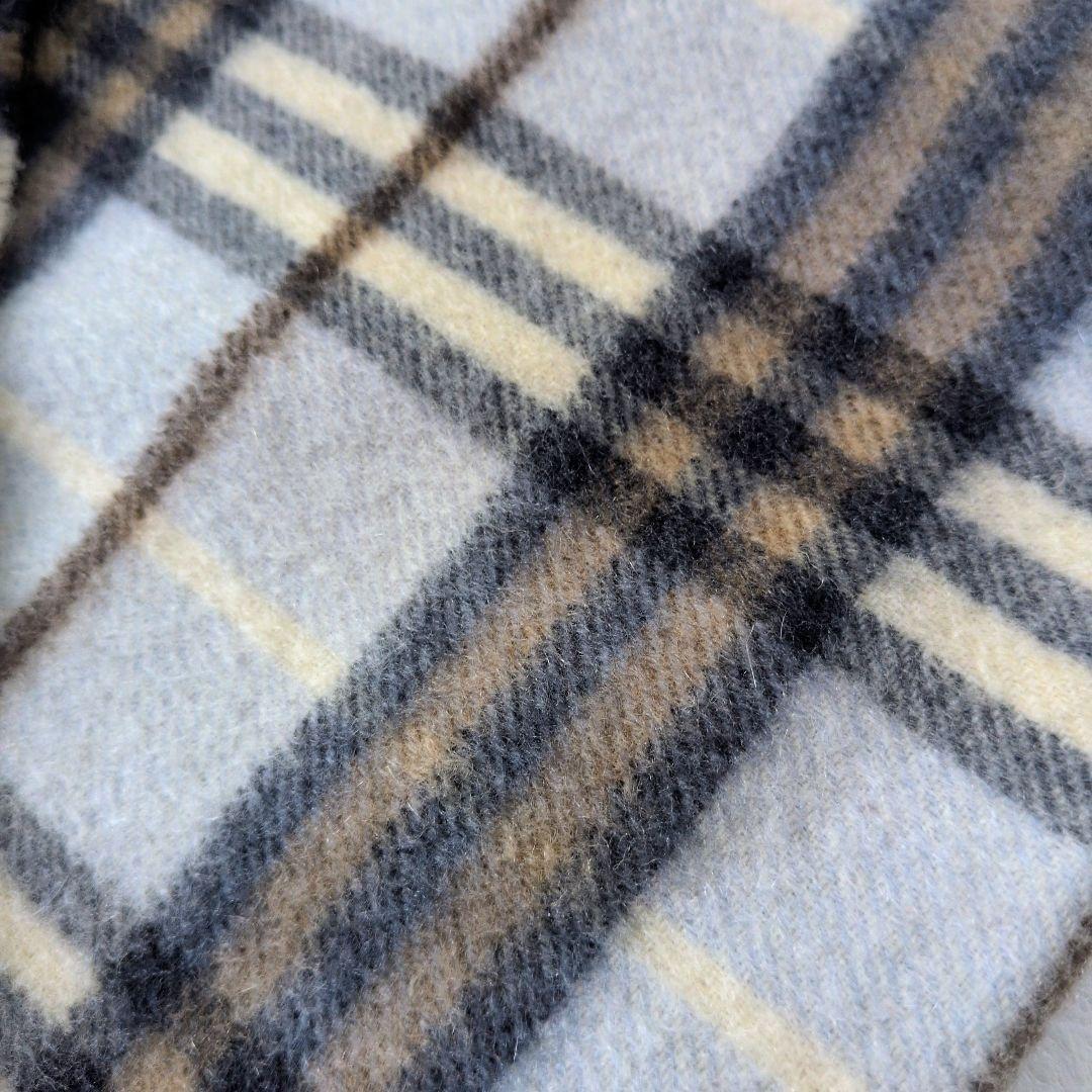 BURBERRY　バーバリー　カシミヤ100%ノバチェック　マフラー水色ブルー