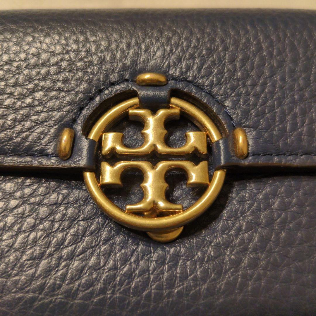 トリーバーチ　三つ折り財布　ブルー　美品