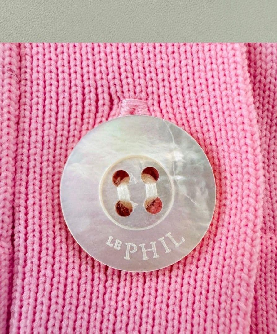 LE PHIL ピンク バルーンスリーブ カーディガン