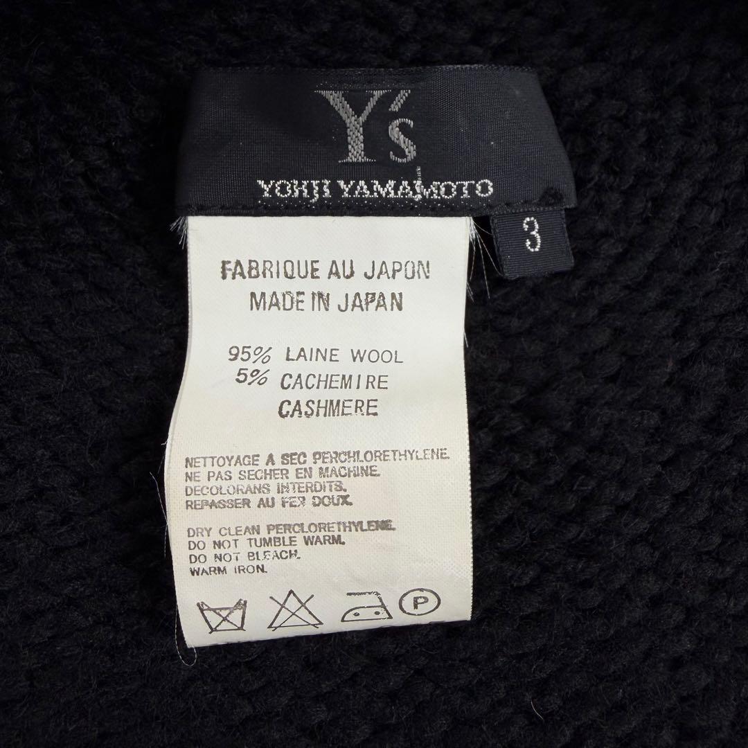 Y's ワイズ 90s カシミヤ混 変形カーディガン 厚手 スナップ式 Lサイズ