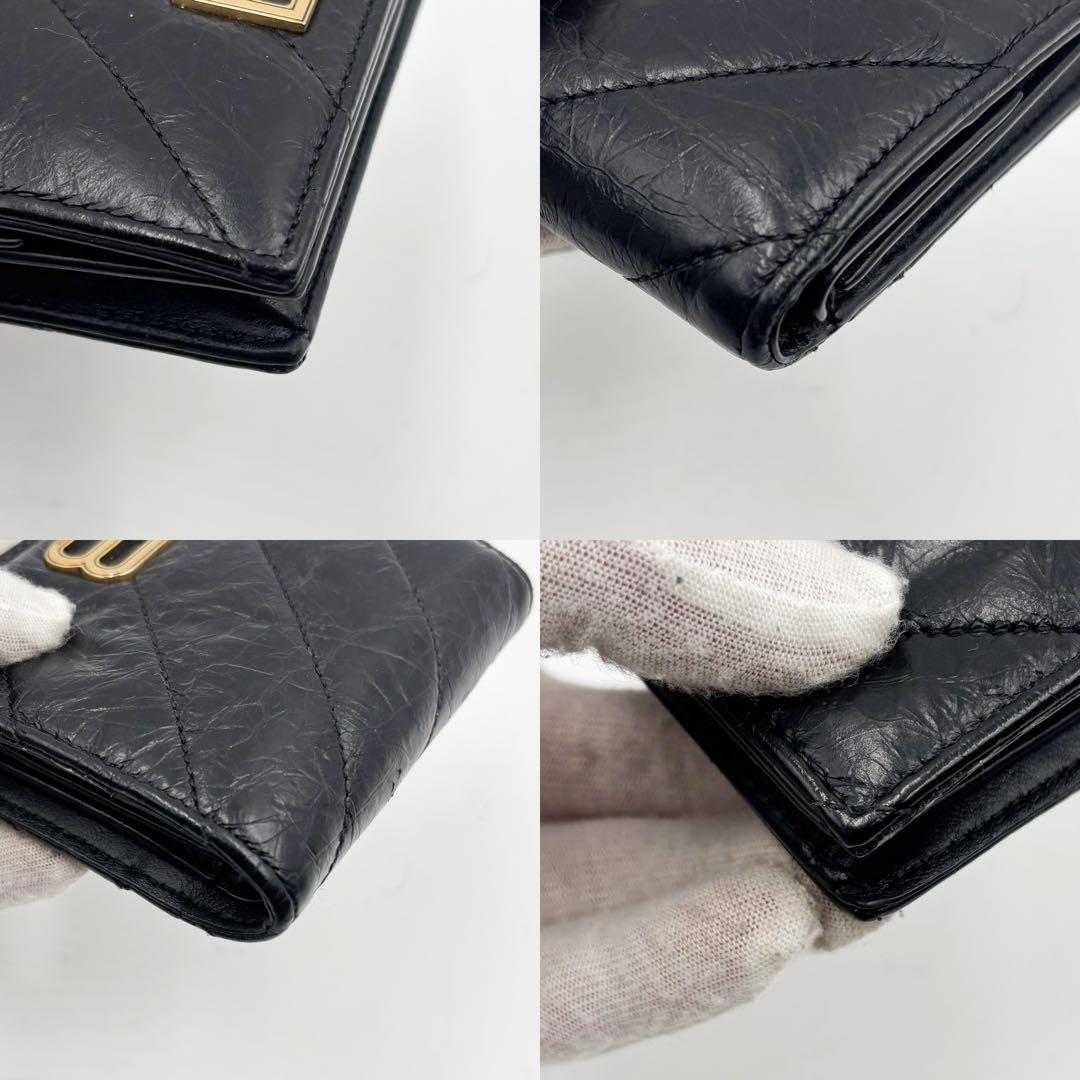 激レア✨ バレンシアガ 2つ折り財布 アワーグラス キルティング　ブラック 黒