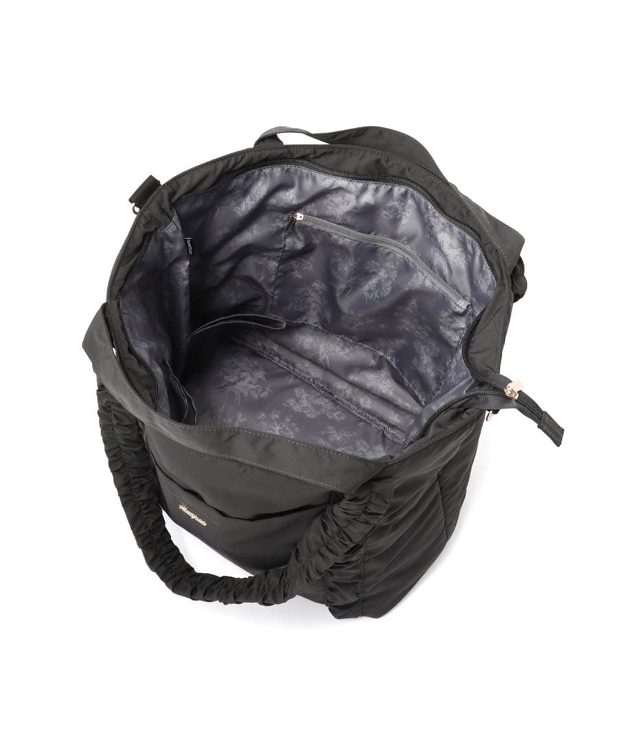 茶々Francfrancクラシックフラワートラベルバック♡ダークグレー新品
