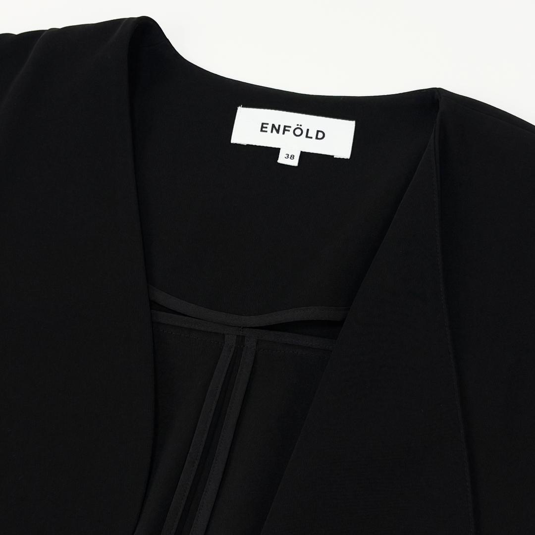極美品 ENFOLD 24AW ASYMMETRY JACKET 38 ブラック
