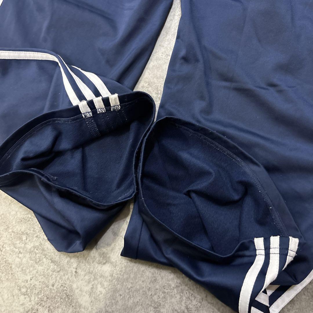 archive y2k adidas トラックパンツ　フレア　ネイビー　L
