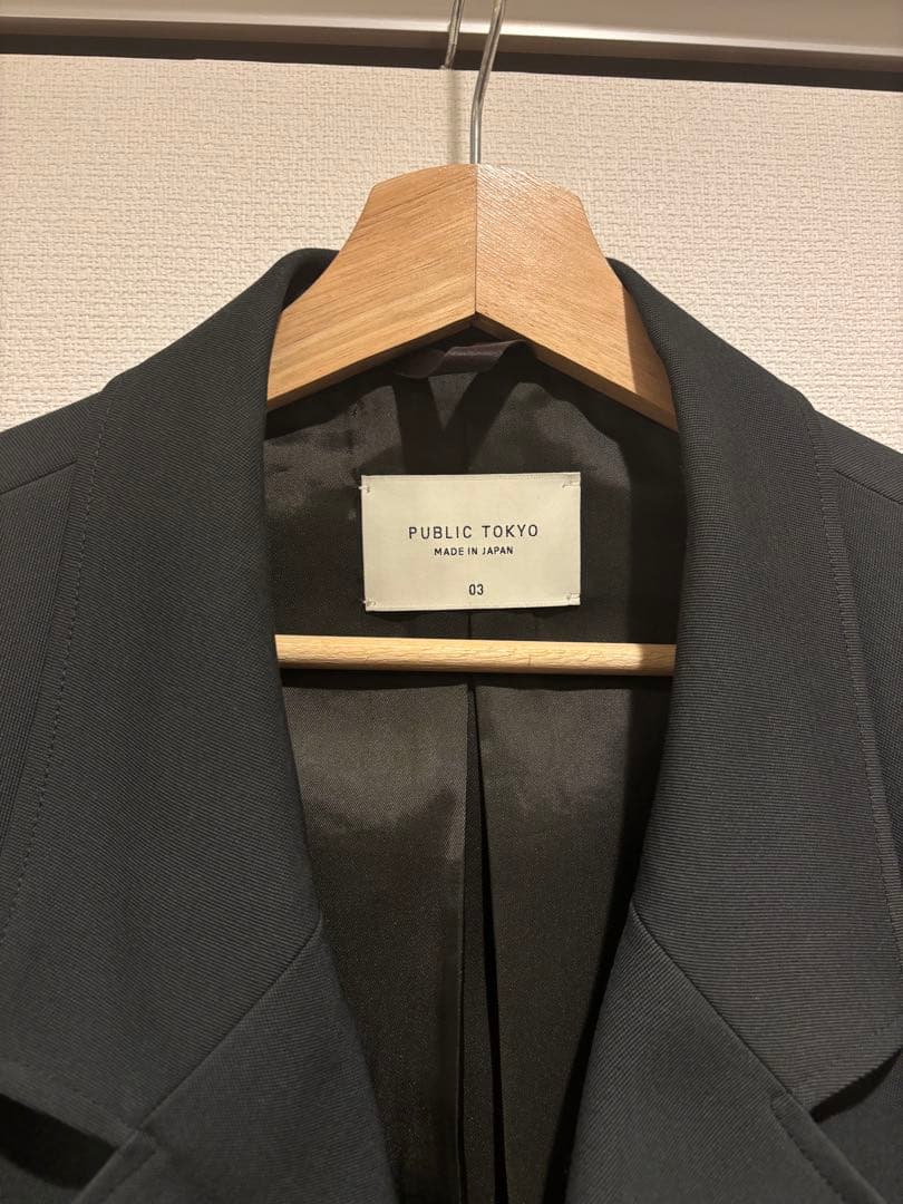 PUBLIC TOKYO AQUA WOOL カルゼダブルジャケット グリーン