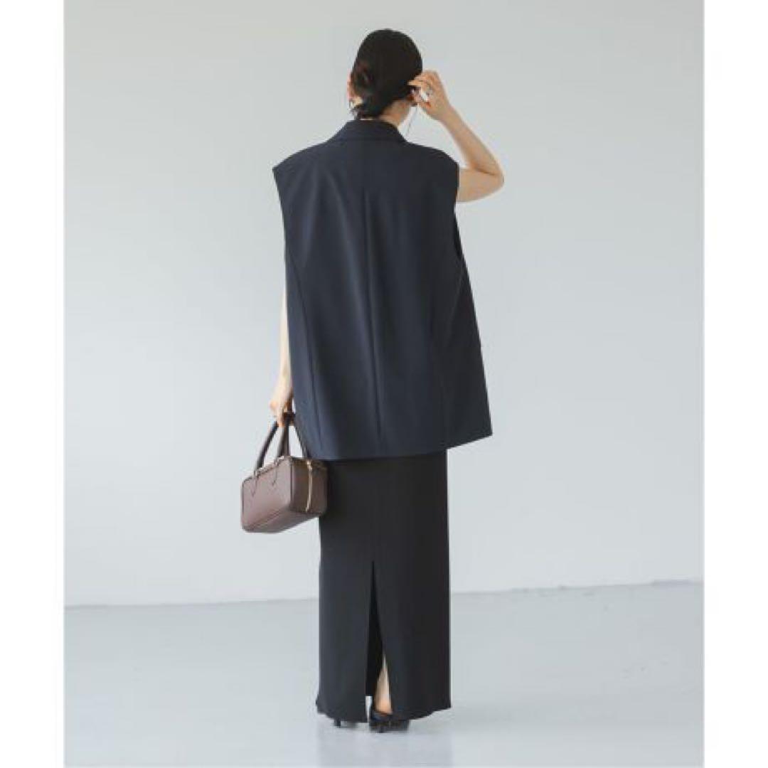 美品　25 NOBLEコンフォートジャージーライクタイトスカート　ブラック36