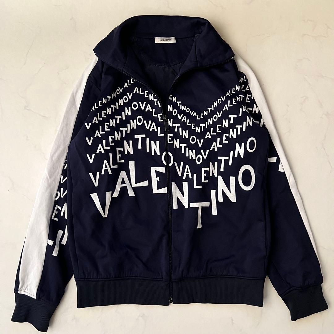 現行品 VALENTINO トラックジャケット ブルゾン ロゴ入 ネイビー 近年