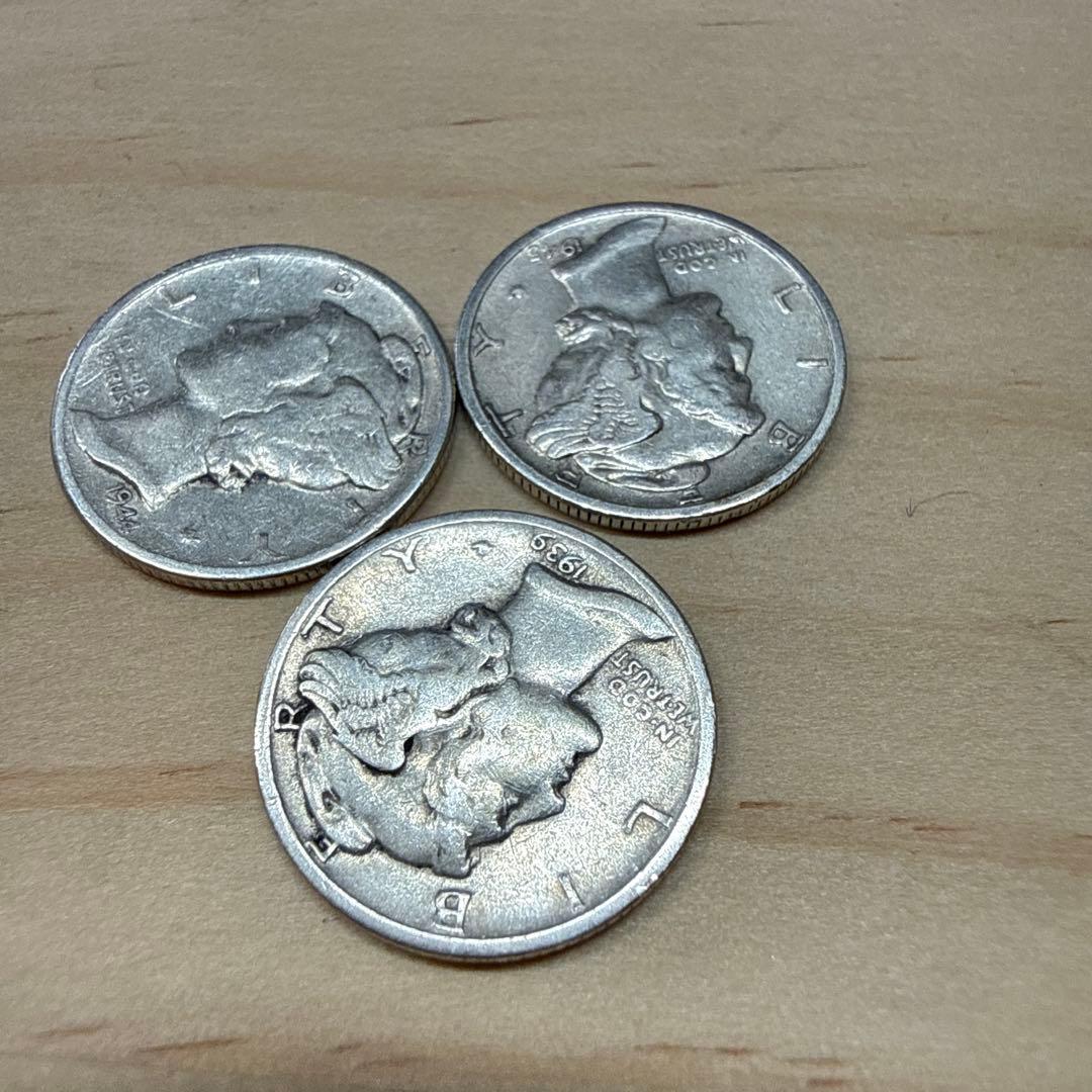 アメリカ　マーキュリーダイム銀貨　12枚セット