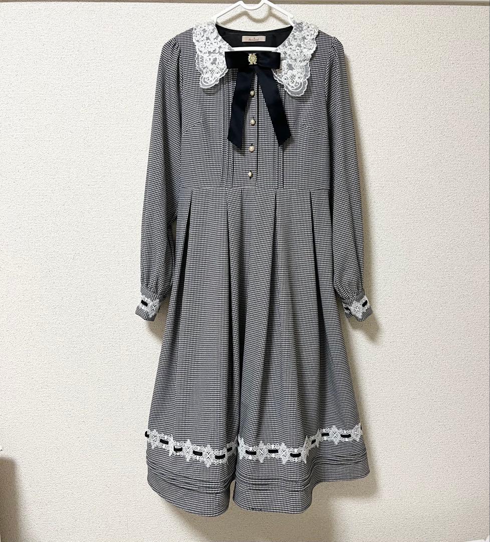 早い者勝ちお値下げ中！　Amavel Sugar Lace ワンピース　チェック