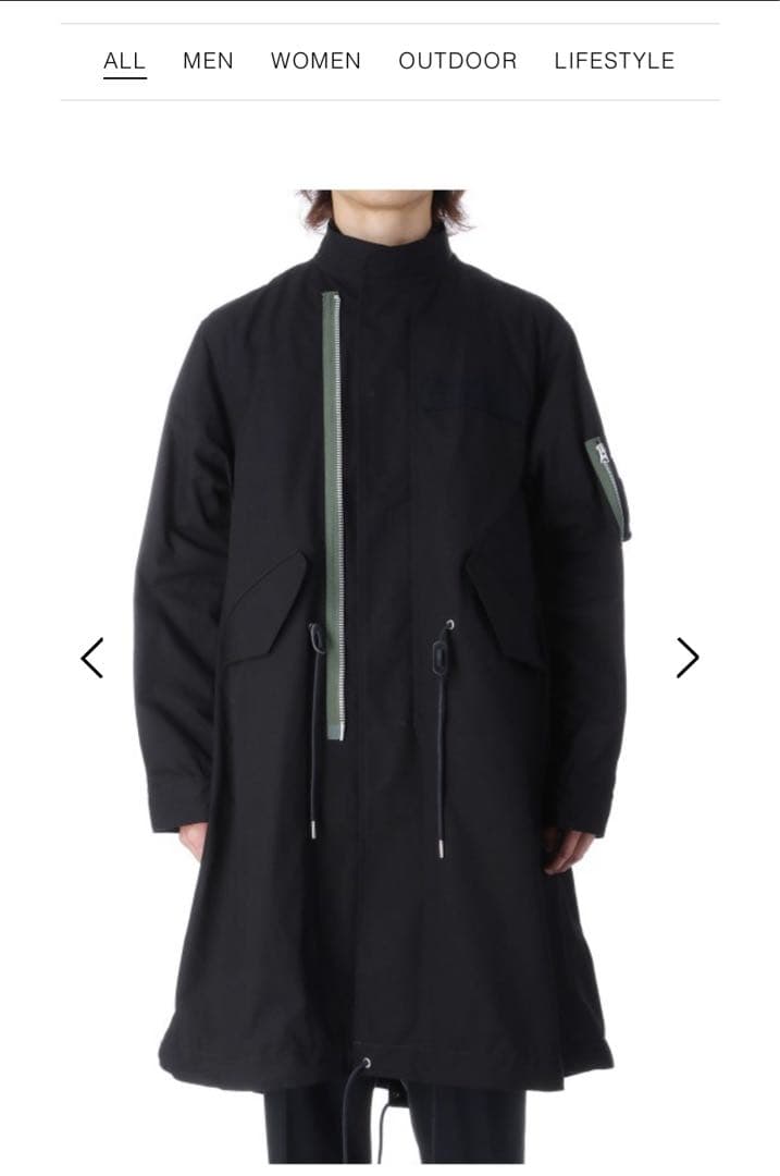 【極美品】sacai 25-03771M Rip Stop Coat カーキ