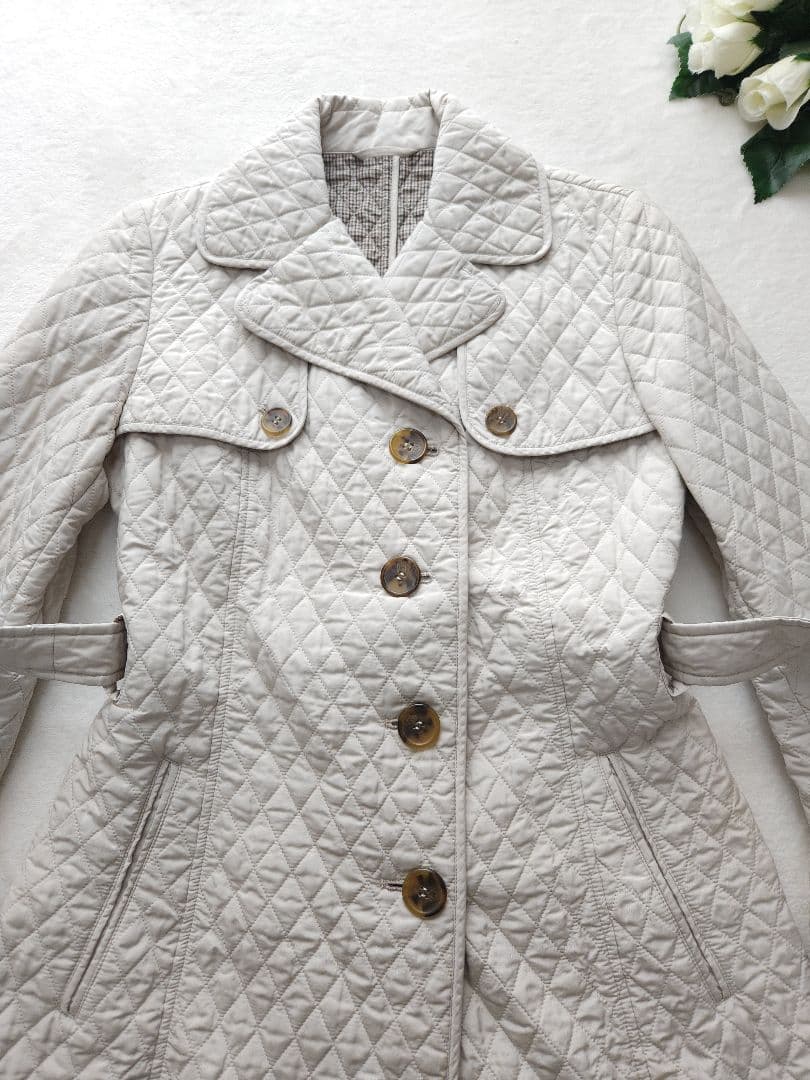 【美品 未使用】MaxMara 高級コート キルティング ベルテッド