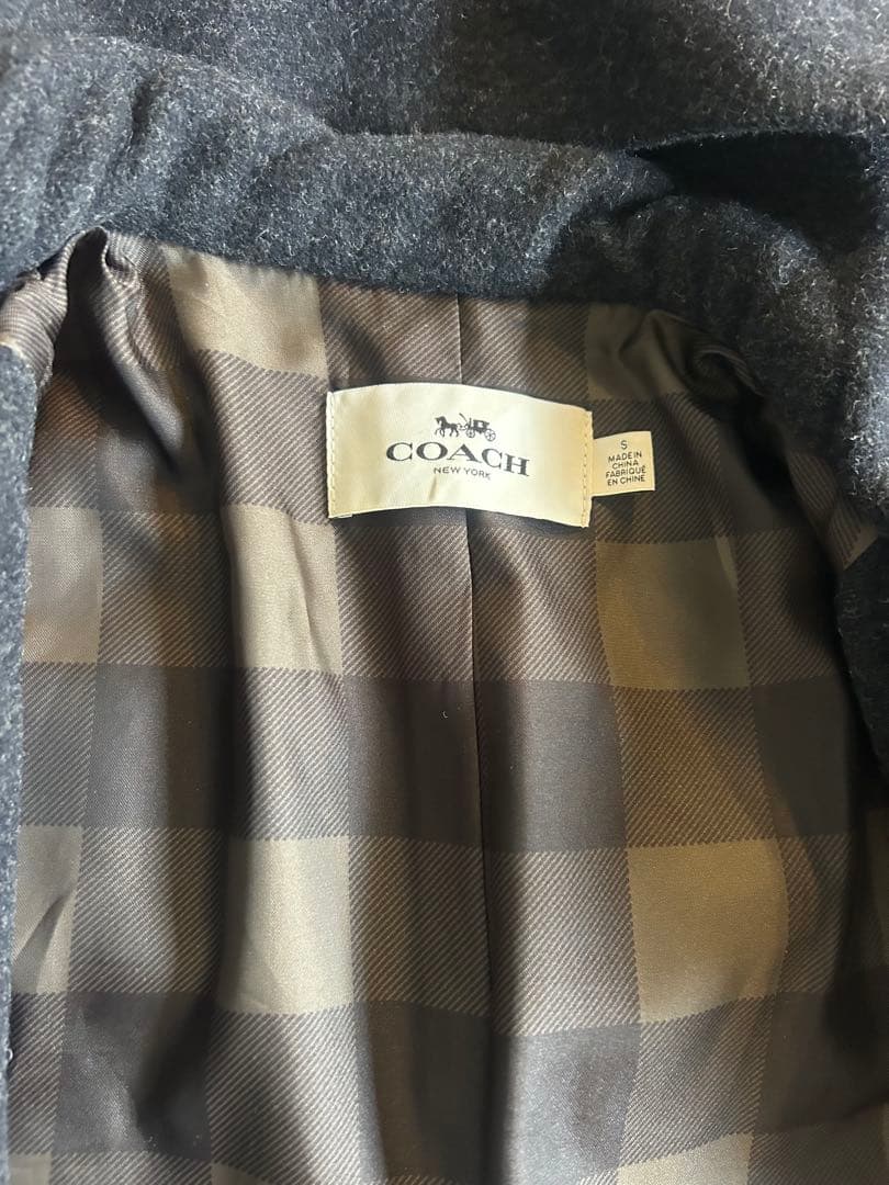 極美品　ダークグレー ダッフルコート coach