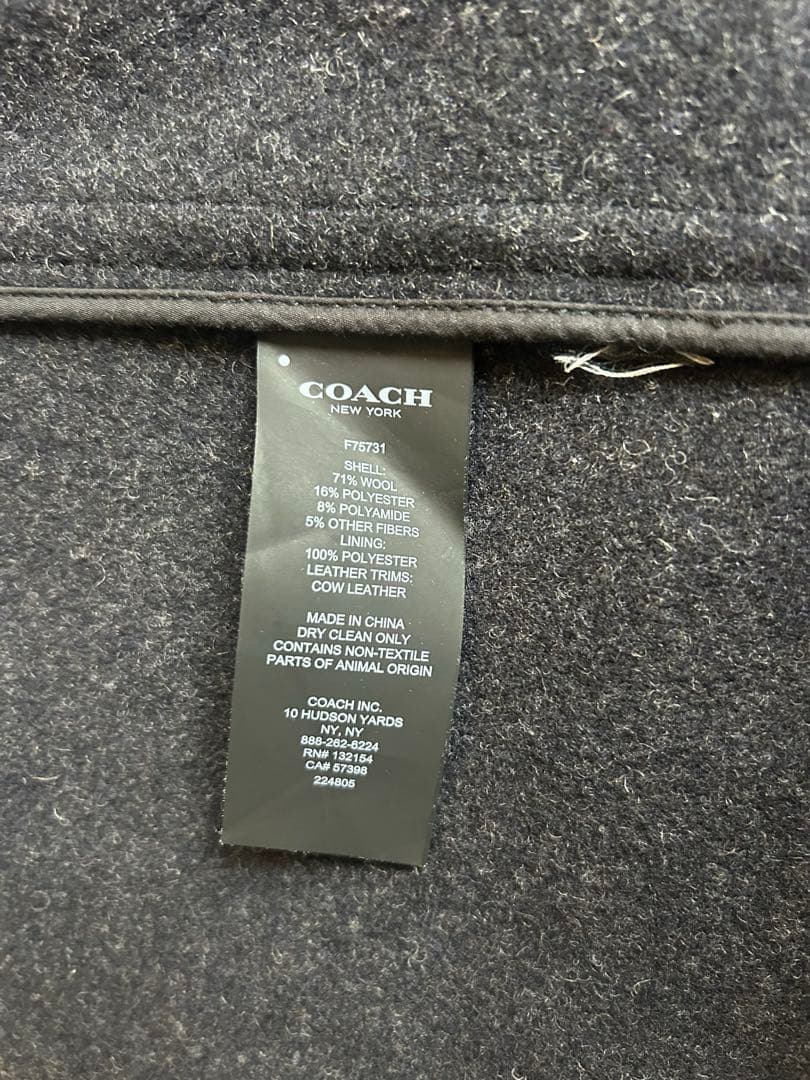 極美品　ダークグレー ダッフルコート coach