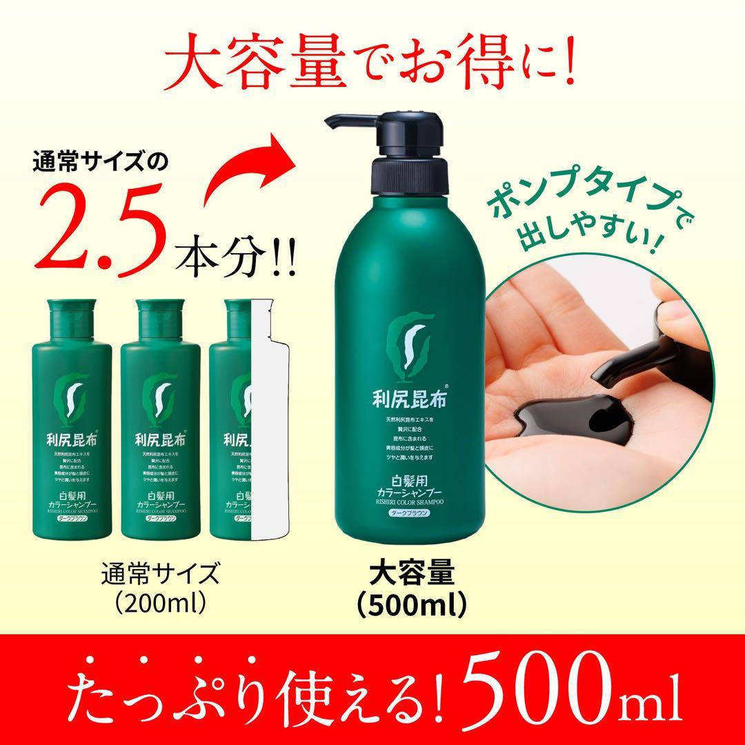 【大容量】利尻カラーシャンプー&コンディショナー 白髪染め ライトブラウン