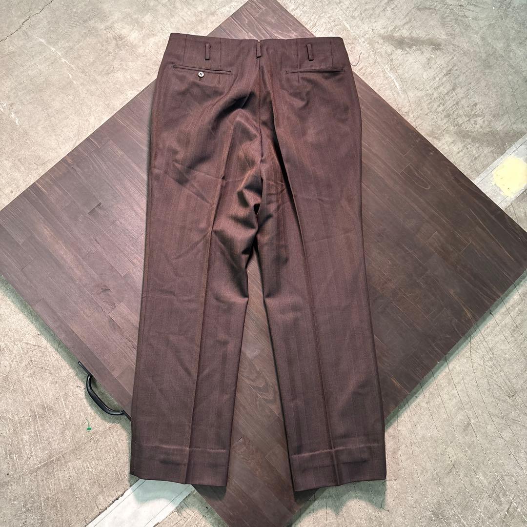 7LA1 ジャケット＆パンツ　スーツ　フォーマル　結婚式　ブラウン　古着used