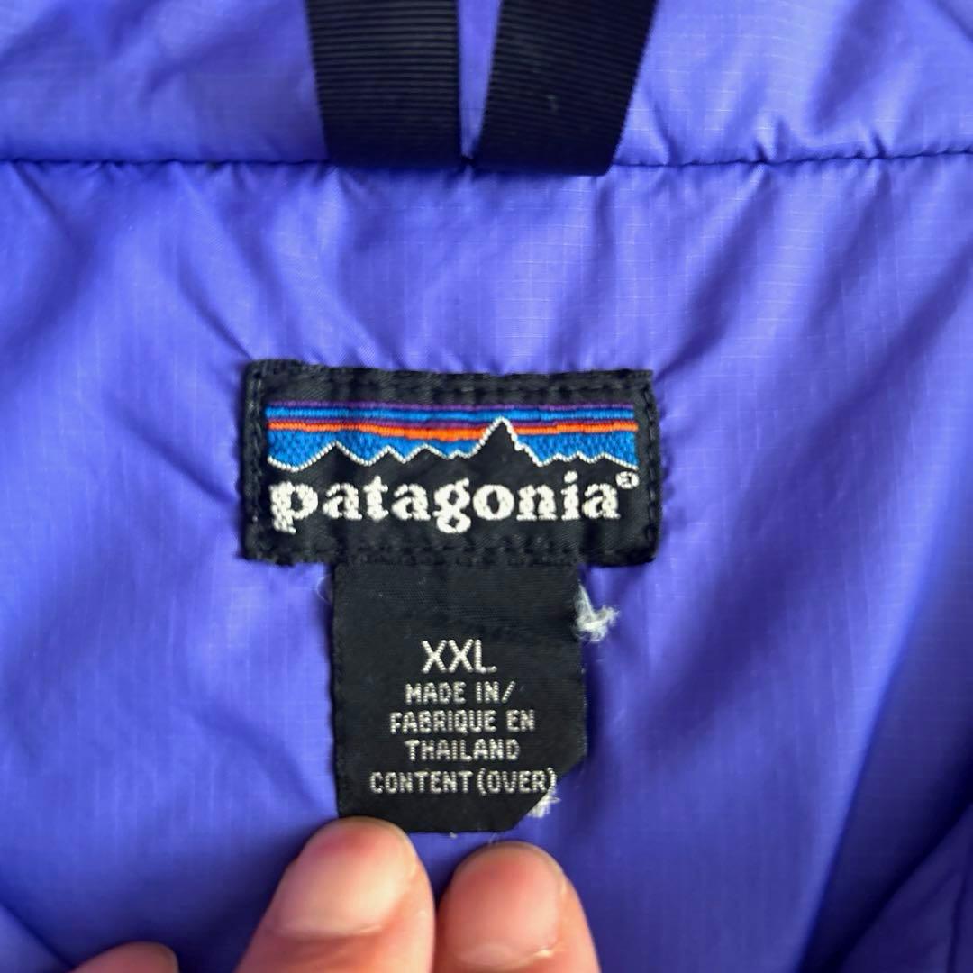 patagonia パフボール ベスト 黒×青紫 XXL ビッグサイズ
