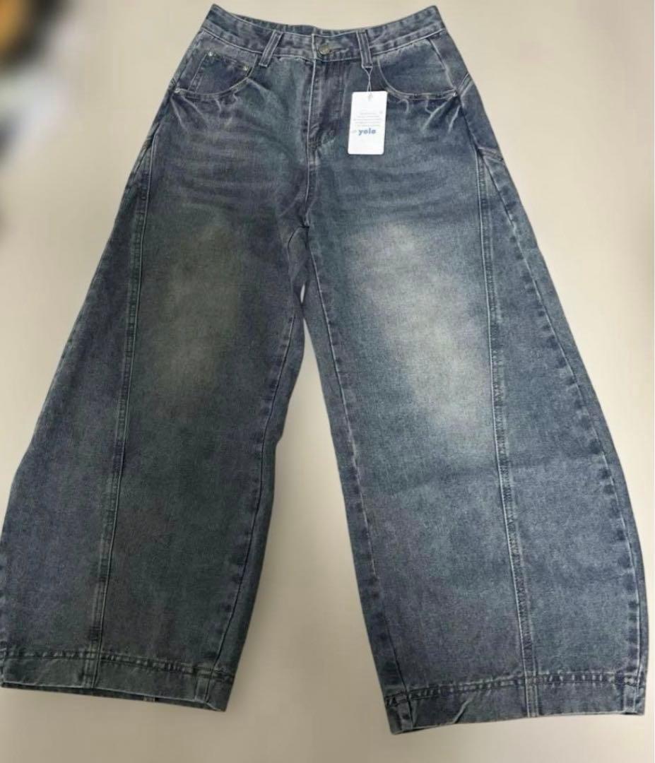 yolo ラインバルーンデニムパンツ　M