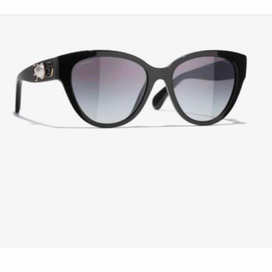 【美品】CHANEL シャネル サングラス バタフライシェイプ パール カメリア