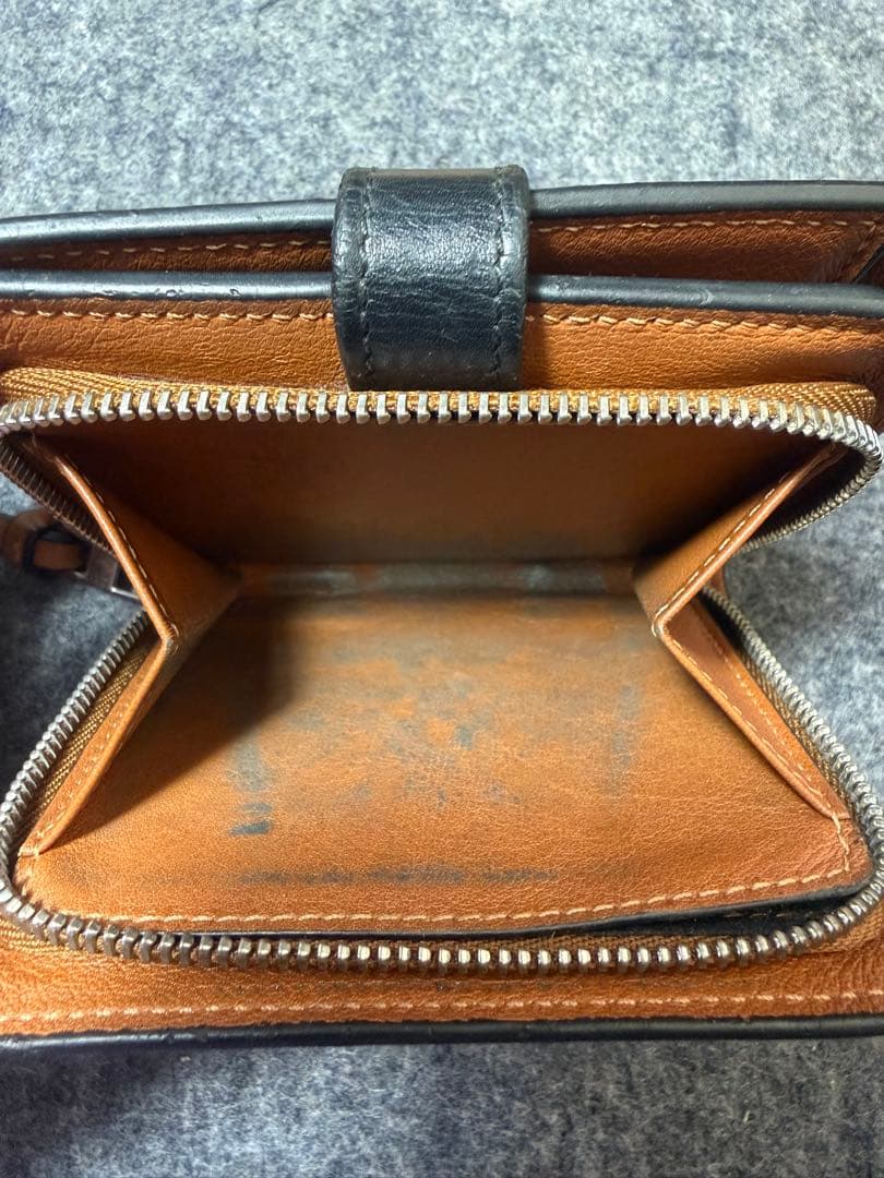 A*様 LOEWE ネイビー 二つ折り財布 コンパクトジップウォレット