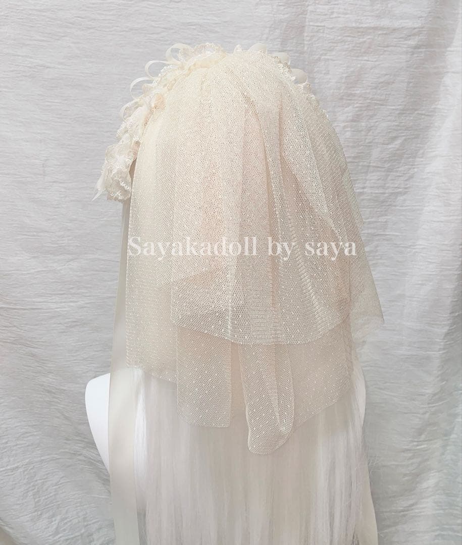 ♡ Princess tulle ribbon フリルヘッドドレス black♡