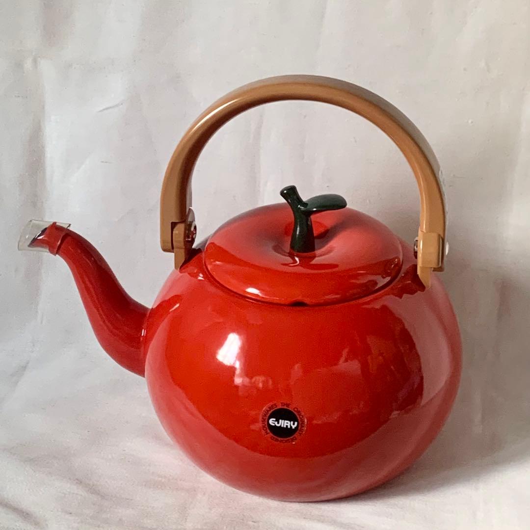 新品 EJIRY エジリー ホーロー 琺瑯 フルーツケトル リンゴ やかん