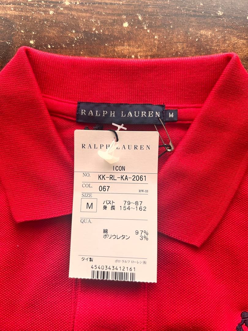 Ralph Lauren 赤 ポロシャツ M 新品タグ付き