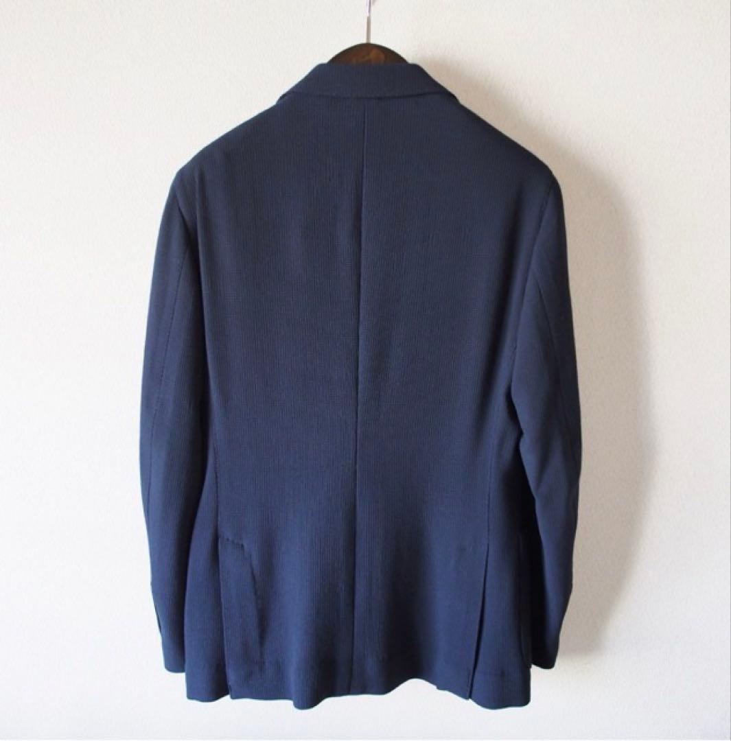 LARDINI ネイビー テーラードジャケット　ホップサック