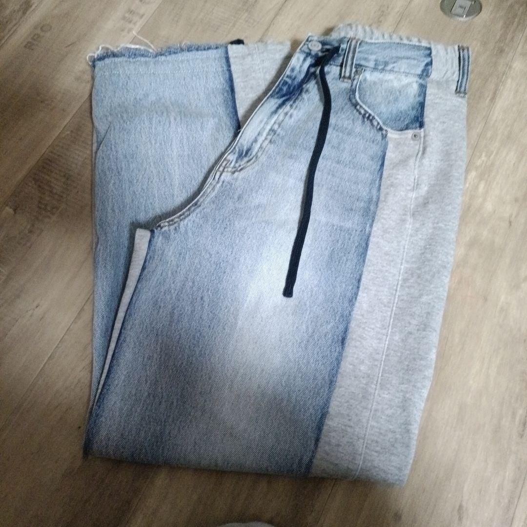 スウェットコンビデニムパンツ
